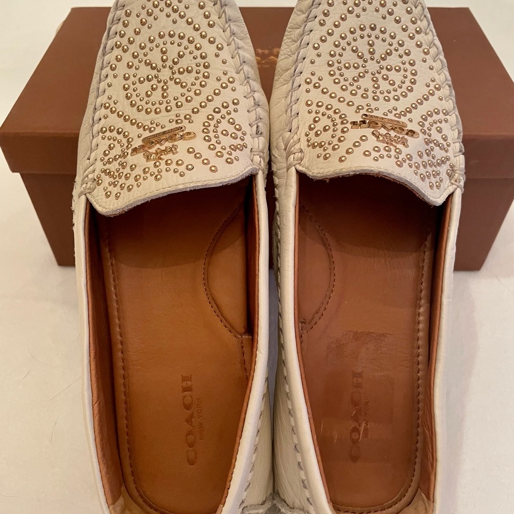 Coach leather driving moccasins. - Picture 2 of 6